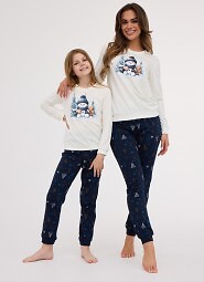 Piżama Cornette Kids Girl 377/189 Snowy Day dł/r Christmas 86-128