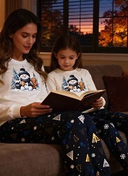 Piżama Cornette Kids Girl 977/189 Snowy Day dł/r Christmas 86-128