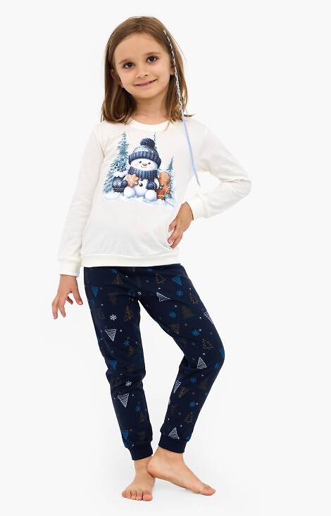 Piżama Cornette Kids Girl 377/189 Snowy Day dł/r Christmas 86-128