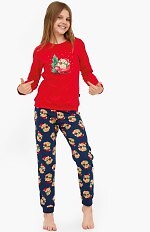 Piżama Cornette Young Girl 592/186 Teddy dł/r Christmas 134-164