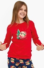 Piżama Cornette Young Girl 592/186 Teddy dł/r Christmas 134-164