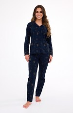 Piżama Cornette 482/447 Gold dł/r Christmas S-2XL damska rozpinana