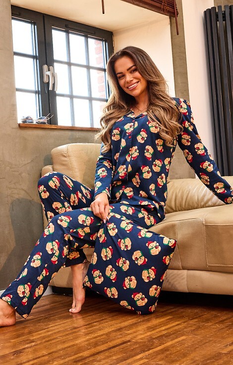 Piżama Cornette 482/459 Teddy 5 dł/r Christmas S-2XL damska rozpinana