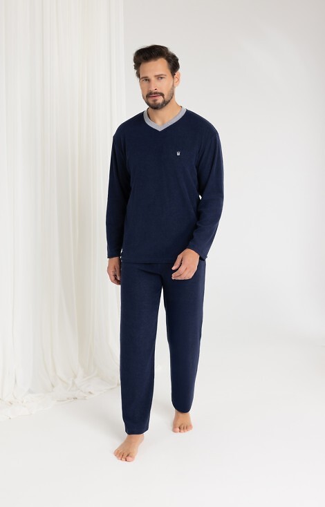 Piżama Regina 489 dł/r Frotte 2XL-3XL męska