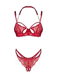 Komplet Obsessive Matildea Bra & Crothless Thong S-3XL