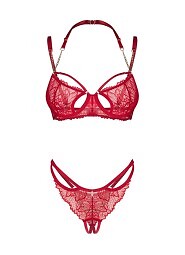 Komplet Obsessive Matildea Bra & Crothless Thong S-3XL