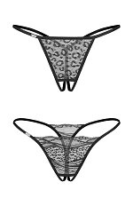 Stringi Obsessive Bianca crotchless Thong 2-Pack A'2 S-3XL