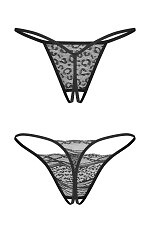 Stringi Obsessive Bianca crotchless Thong 2-Pack A'2 S-3XL