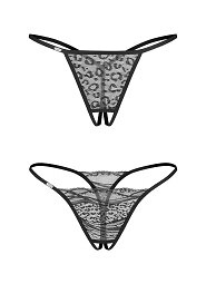 Stringi Obsessive Bianca crotchless Thong 2-Pack A'2 S-3XL