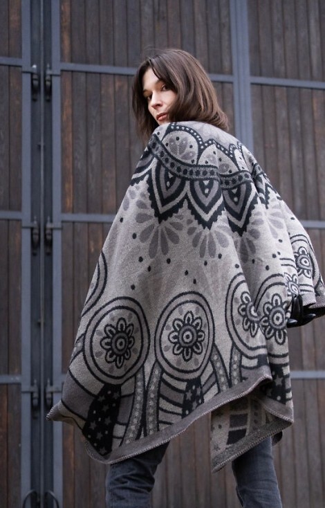 Poncho Art Of Polo 23447 Paisley Winter