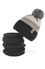 Komplet AJS 50-272 Czapka+tuba/komin chłopięcy