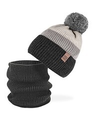Komplet AJS 50-272 Czapka+tuba/komin chłopięcy