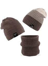 Komplet AJS 50-276 Czapka+tuba/komin dwustronny chłopięcy