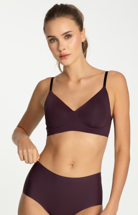 Biustonosz soft Julimex Simple T-Shirt Bra Dark Plum S-XL