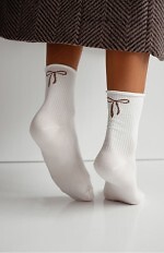 Skarpety Milena 0200-193 Prążek z Kokardką 37-41