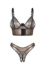Komplet Obsessive Soranna Top&Crotchless Thong S-3XL