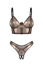 Komplet Obsessive Soranna Top&Crotchless Thong S-3XL