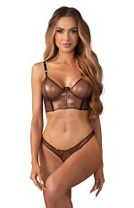 Komplet Obsessive Soranna Top&Crotchless Thong S-3XL