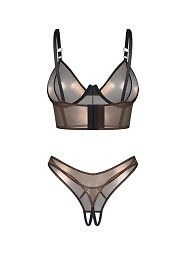 Komplet Obsessive Soranna Top&Crotchless Thong S-3XL
