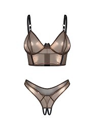 Komplet Obsessive Soranna Top&Crotchless Thong S-3XL