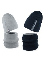 Komplet Ajs 50-241 Czapka+tuba/komin dwustronny chłopięcy
