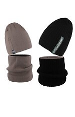 Komplet Ajs 50-241 Czapka+tuba/komin dwustronny chłopięcy