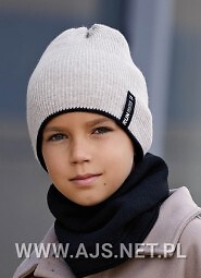 Czapka AJS 50-244 dwustronna chłopięca