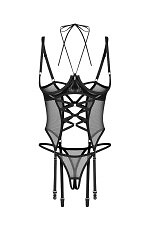 Gorset Obsessive Dominna Cuoless Corset & Crotchless Thong S-3XL