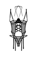 Gorset Obsessive Dominna Cuoless Corset & Crotchless Thong S-3XL