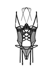 Gorset Obsessive Dominna Cuoless Corset & Crotchless Thong S-3XL