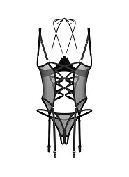 Gorset Obsessive Dominna Cuoless Corset & Crotchless Thong S-3XL