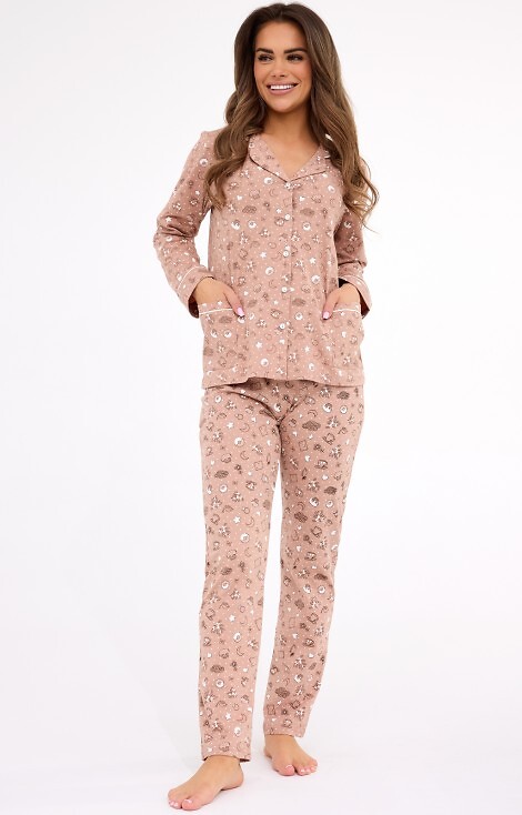 Piżama Cornette 482/434 Smile 4 dł/r S-2XL damska rozpinana