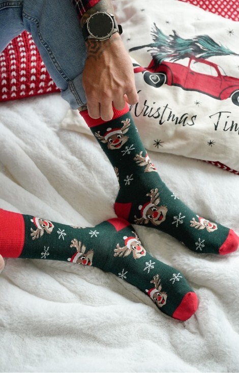 Skarpety Milena 1290-033 Uśmiechnięte Renifery 38-46