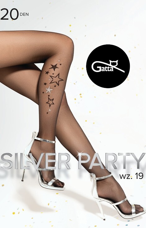 Rajstopy Gatta Silver Party wz.19 Lurex 20 den 2-4
