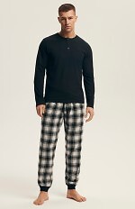 Piżama Henderson 43457 Noir dł/r M-3XL