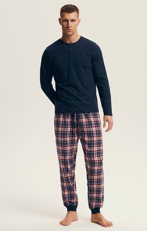 Piżama Henderson 43457 Noir dł/r M-3XL