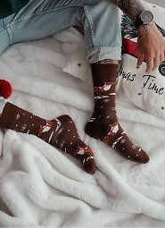 Skarpety Milena 1290-035 Renifer Z Uprzężą 39-46