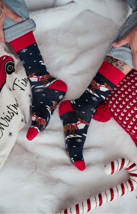 Skarpety Milena 1290-035 Renifer Z Uprzężą 39-46