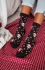 Skarpety Milena 1283-039 Buldogi I Płatki Śniegu 37-41