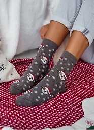 Skarpety Milena 1283-039 Buldogi I Płatki Śniegu 37-41