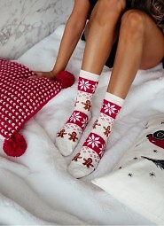 Skarpety Milena 1283-040 świąteczne Ciastka 37-41