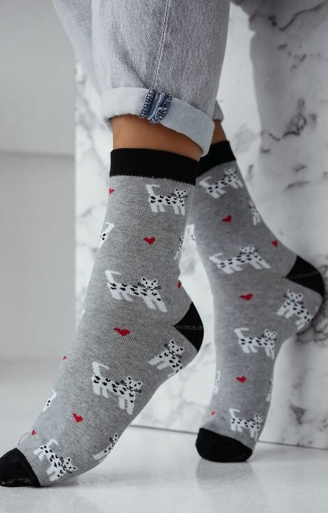 Skarpety Milena 0200-196 Małe Kotki Serduszka 37-41