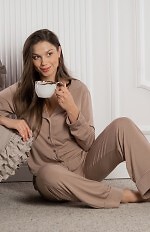 Piżama Mademoiselle Sommeil CC0153 Mocca Ease dł/r S-XL rozpinana
