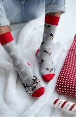 Skarpety Milena 1290-039 Świateczne Renifery Nie do Pary 39-46