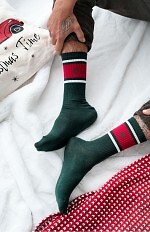 Skarpety Milena 1290-040 Świateczne Prążek z Choinką 39-46