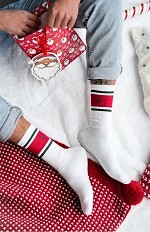 Skarpety Milena 1290-040 Świateczne Prążek z Choinką 39-46
