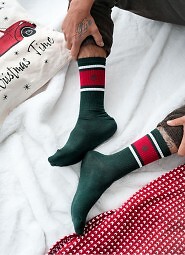 Skarpety Milena 1290-040 Świateczne Prążek z Choinką 39-46