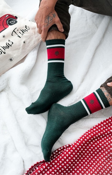 Skarpety Milena 1290-040 Świateczne Prążek z Choinką 39-46