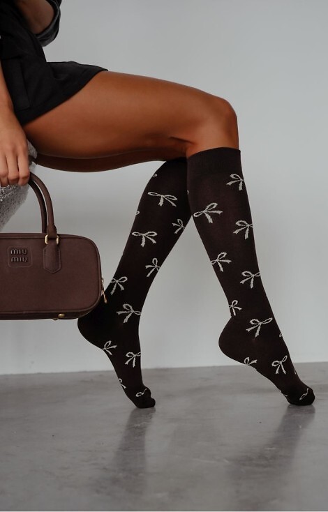 Podkolanówki Milena 0248-016 Kokardki 37-41