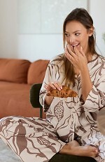 Piżama Mefemi Luna PX63 S-2XL rozpinana